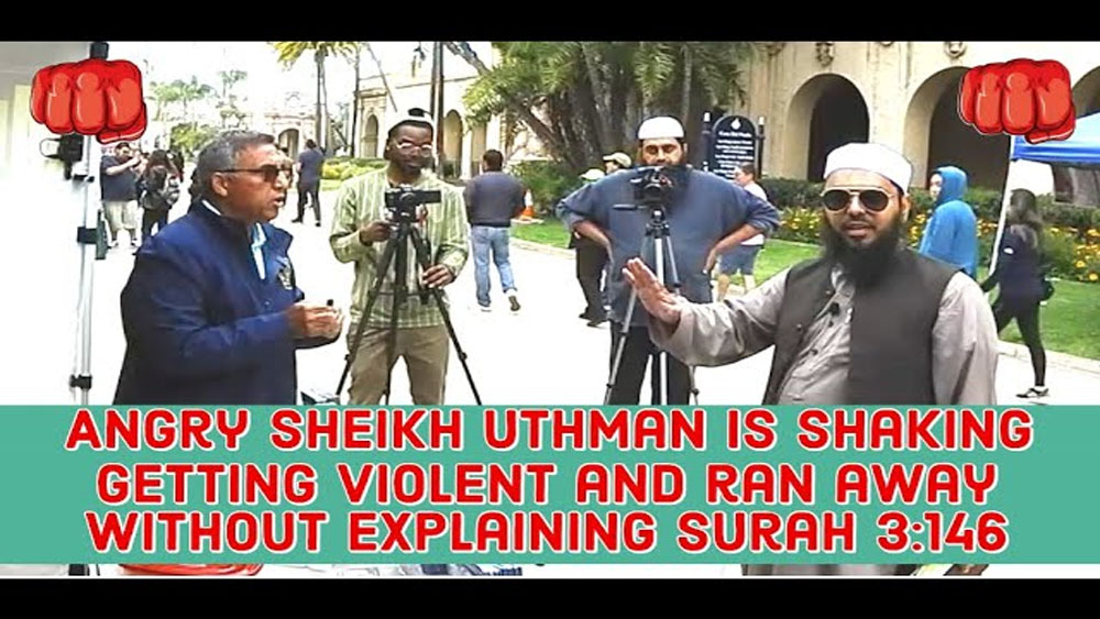 Angry Sheikh uthman is shaking Getting angry and ran away without explaining Surah 3:146